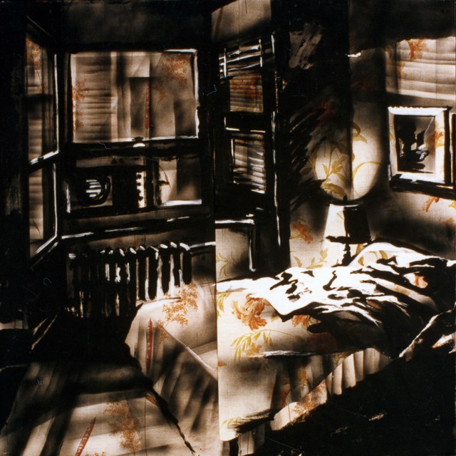 Peintures de Michelle Auboiron - Série Central HÃ´tel - Acrylique et bombe sur papier peint.