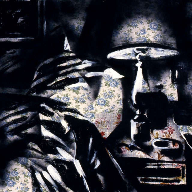 Peintures de Michelle Auboiron - Série Central HÃ´tel - Acrylique et bombe sur papier peint.