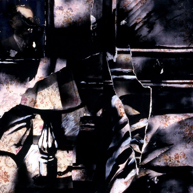 Peintures de Michelle Auboiron - Série Central HÃ´tel - Acrylique et bombe sur papier peint.