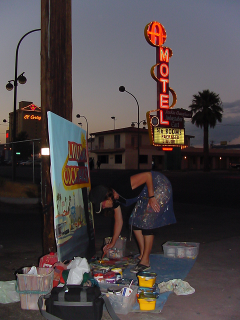 Michelle-Auboiron-Motels-of-the-50-s-peinture-live-a-Las-Vegas-10