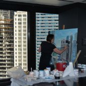 Trump-Tower-and-Chicago-River-Painting-by-Michelle-Auboiron-3 thumbnail