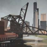 Peinture de Chicago par Michelle AUBOIRON - Painting of Chicago by Michelle AUBOIRON - Saint Charles Airline Bridge