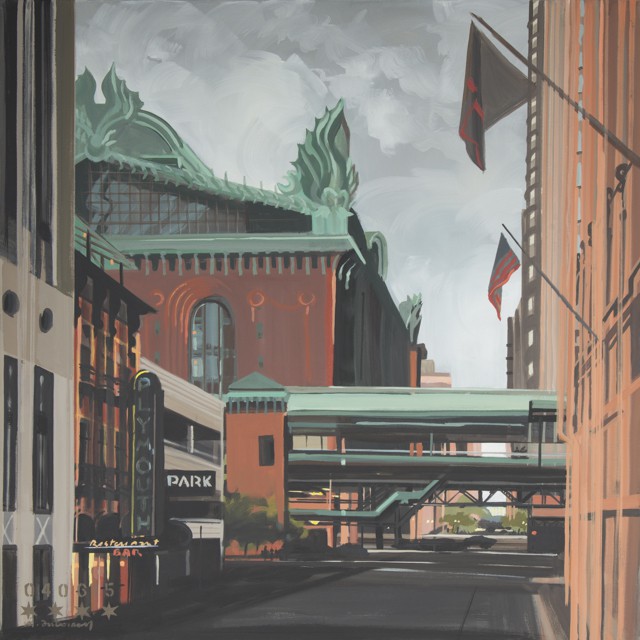 Peinture de Chicago par Michelle AUBOIRON - Painting of Chicago by Michelle AUBOIRON - Washington Library