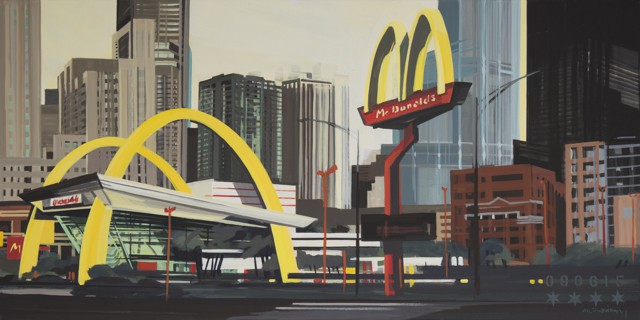 Peinture de Chicago par Michelle AUBOIRON - Painting of Chicago by Michelle AUBOIRON - The Big Mac Donald's