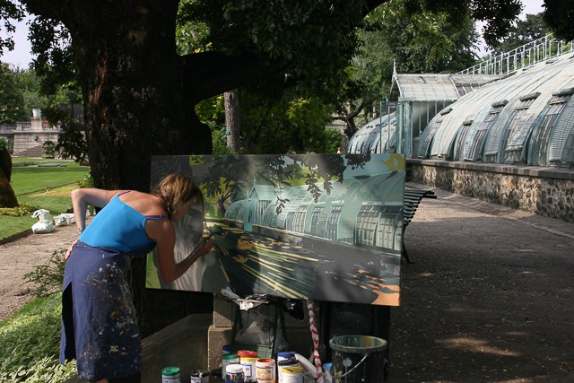 Michelle-Auboiron-peinture-live-aux-serres-d-auteuil-Paris-2004--17