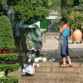 Michelle-Auboiron-peinture-live-aux-serres-d-auteuil-Paris-2004--19 thumbnail