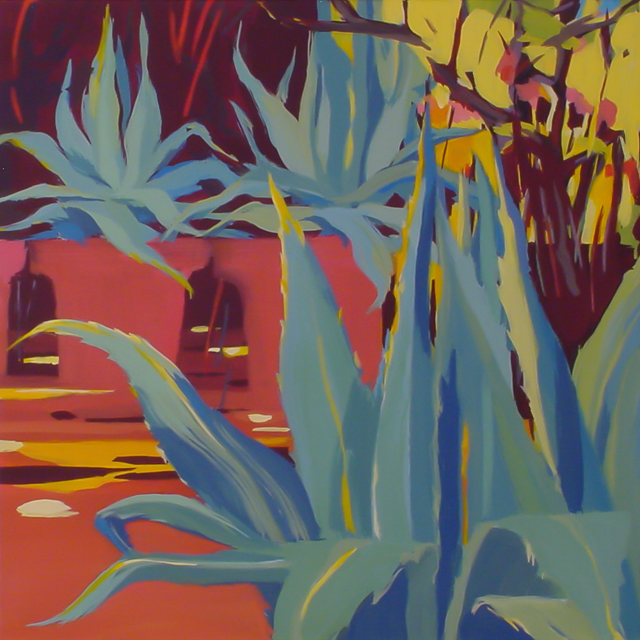 Les cactus - Peinture de Corse de Michelle Auboiron