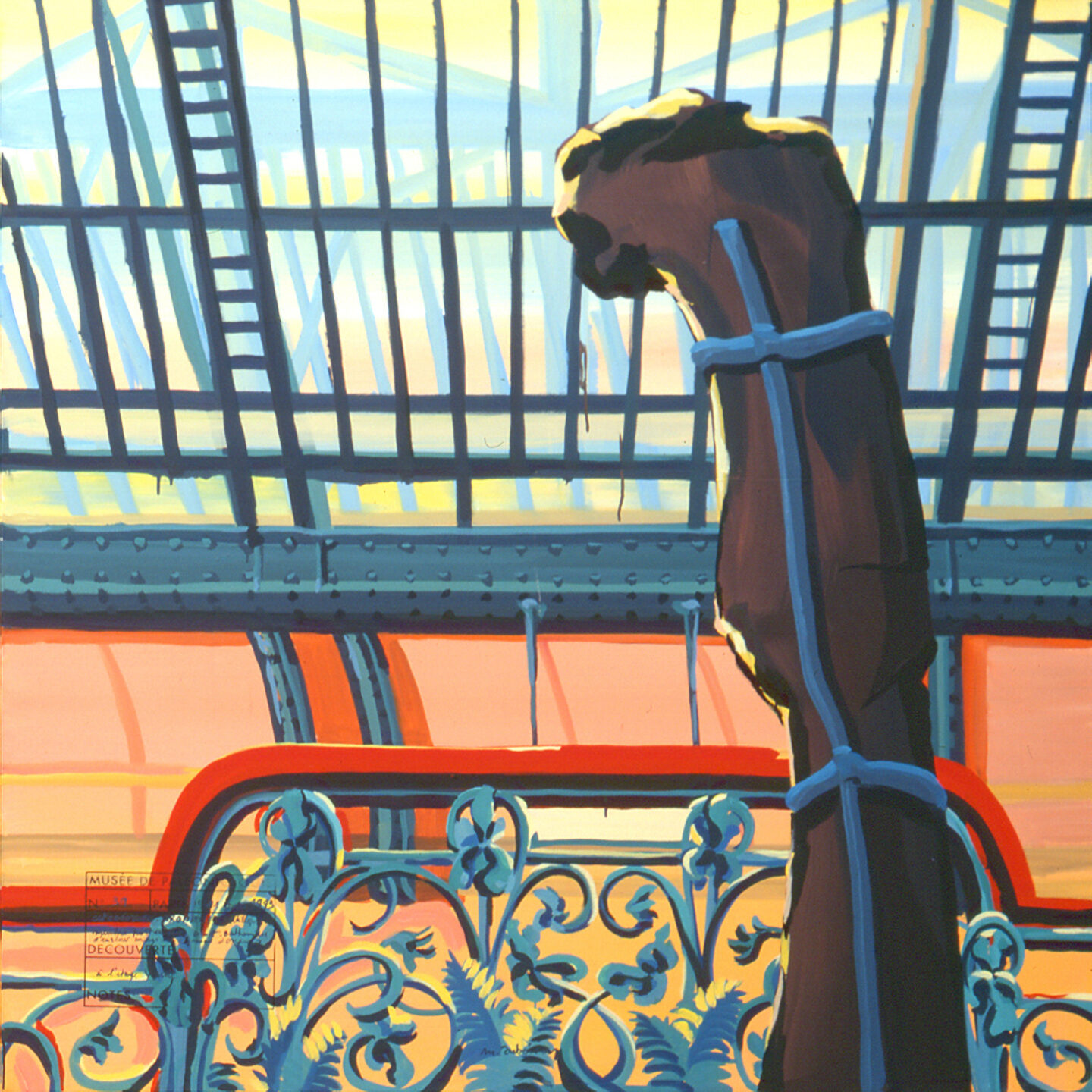 Fragment du "Diplonosaure" de Michelle AUBOIRON - Une peinture monumentale réalisée dans la grande galerie de paléontologie du Muséum d'Histoire Naturelle du Jardin des Plantes de Paris