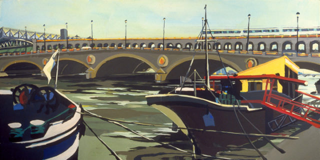 Le Pont de Bercy - Acrylique sur toile - Peinture de la série "Les Ponts de Paris" de Michelle AUBOIRON