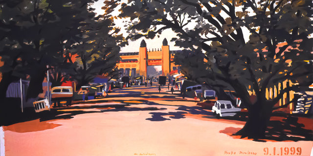 Le "Dakar" 1999 - Bobo Dioulasso - Burkina Faso - Peinture - acrylique sur toile de Michelle AUBOIRON