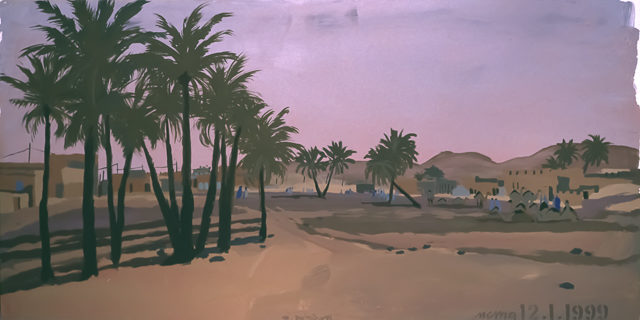 Le "Dakar" 1999 - Néma - Mauritanie - Peinture - acrylique sur toile de Michelle AUBOIRON