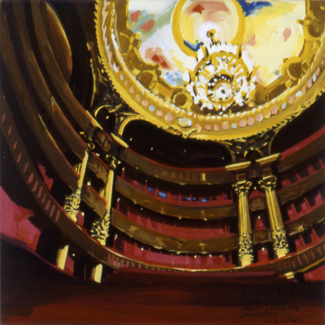 Peinture de l'Opéra Garnier par Michelle Auboiron