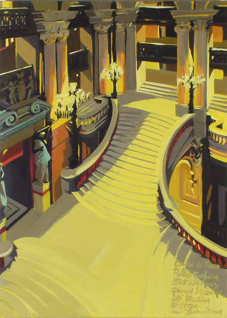 Peinture de l'Opéra Garnier par Michelle Auboiron