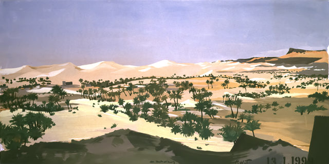 Le "Dakar" 1999 - Tichit - Mauritanie - Peinture - acrylique sur toile de Michelle AUBOIRON