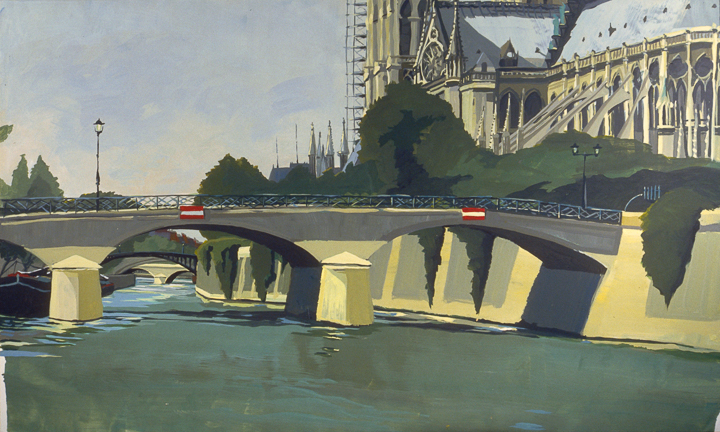 Pont de l'Archevéché et Notre-Dame - Acrylique sur toile - Peinture de la série "Les Ponts de Paris" de Michelle AUBOIRON