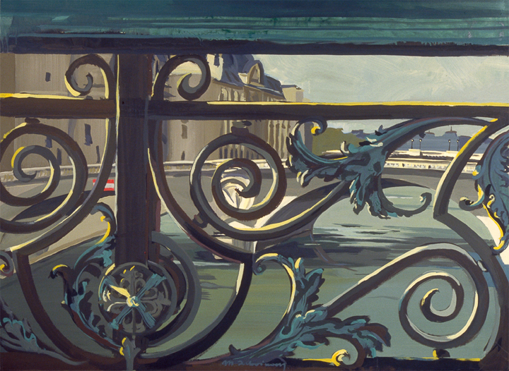 Pont Notre-Dame, Pont au Change et la Conciergerie - Acrylique sur toile - Peinture de la série "Les Ponts de Paris" de Michelle AUBOIRON