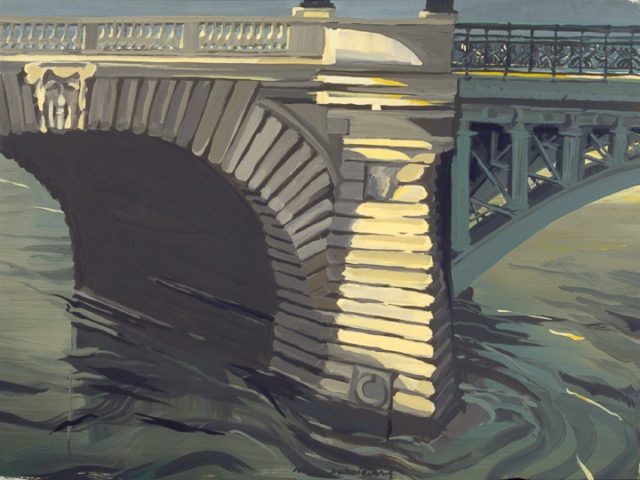 La Pile du Pont Notre-Dame - Acrylique sur toile - Peinture de la série "Les Ponts de Paris" de Michelle AUBOIRON