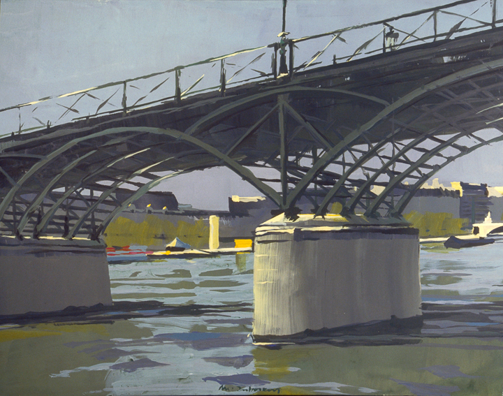 La Passerelle des arts - Pile - Acrylique sur toile - Peinture de la série "Les Ponts de Paris" de Michelle AUBOIRON