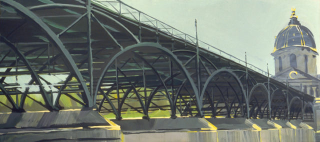 La Passerelle des arts et l'Académie - Acrylique sur toile - Peinture de la série "Les Ponts de Paris" de Michelle AUBOIRON