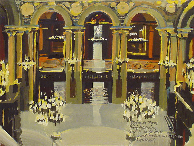 Peinture de l'Opéra Garnier par Michelle Auboiron