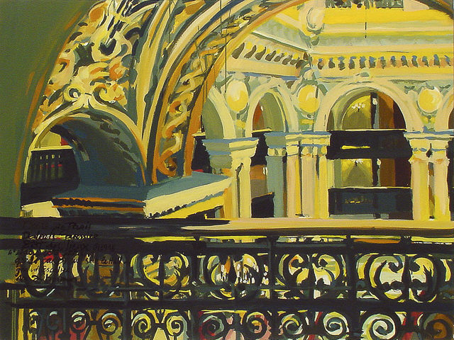 Peinture de l'Opéra Garnier par Michelle Auboiron