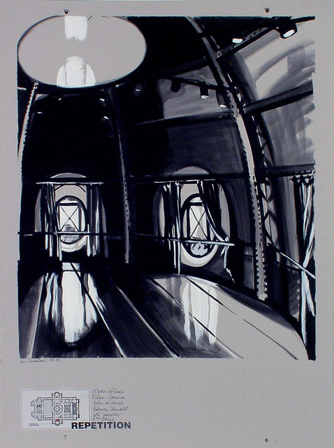 Peinture de l'Opéra Garnier par Michelle AUBOIRON - acrylique sur carton - 140 x 100 cm