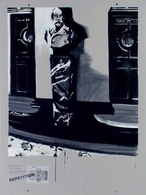 Peinture de l'Opéra Garnier par Michelle AUBOIRON - acrylique sur carton - 140 x 100 cm