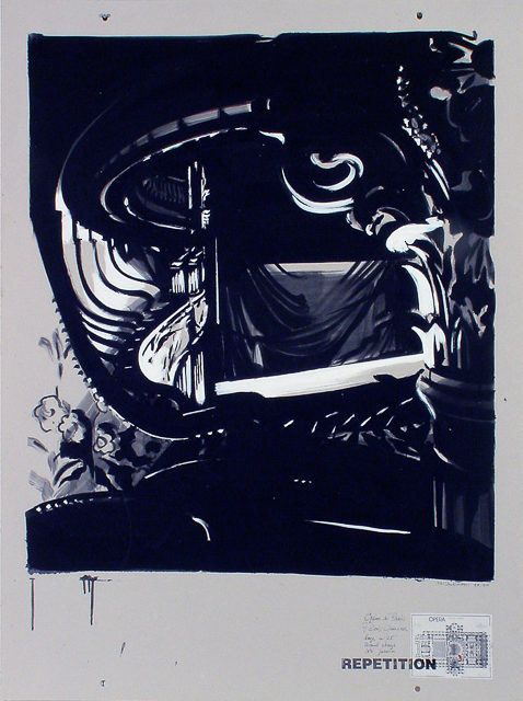 Peinture de l'Opéra Garnier par Michelle AUBOIRON - acrylique sur carton - 140 x 100 cm