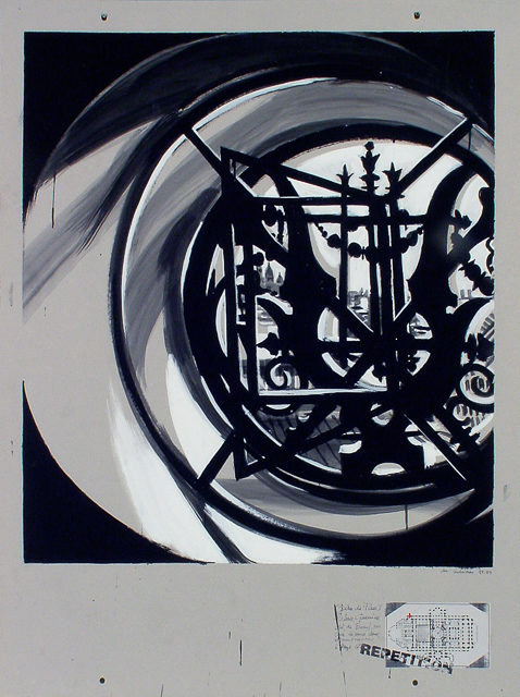 Peinture de l'Opéra Garnier par Michelle AUBOIRON - acrylique sur carton - 140 x 100 cm