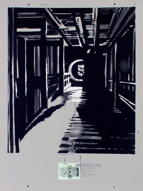 Peinture de l'Opéra Garnier par Michelle AUBOIRON - acrylique sur carton - 140 x 100 cm