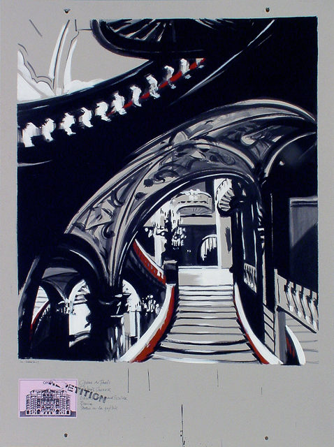 Peinture de l'Opéra Garnier par Michelle AUBOIRON - acrylique sur carton - 140 x 100 cm