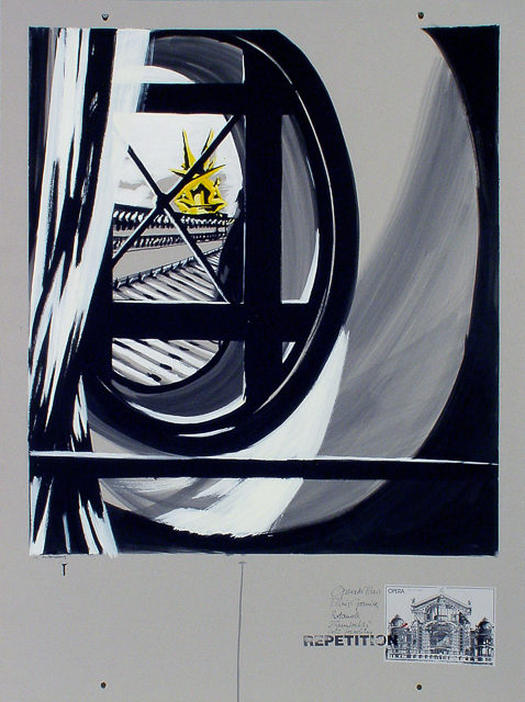 Peinture de l'Opéra Garnier par Michelle AUBOIRON - acrylique sur carton - 140 x 100 cm