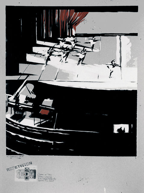 Peinture de l'Opéra Garnier par Michelle AUBOIRON - acrylique sur carton - 140 x 100 cm