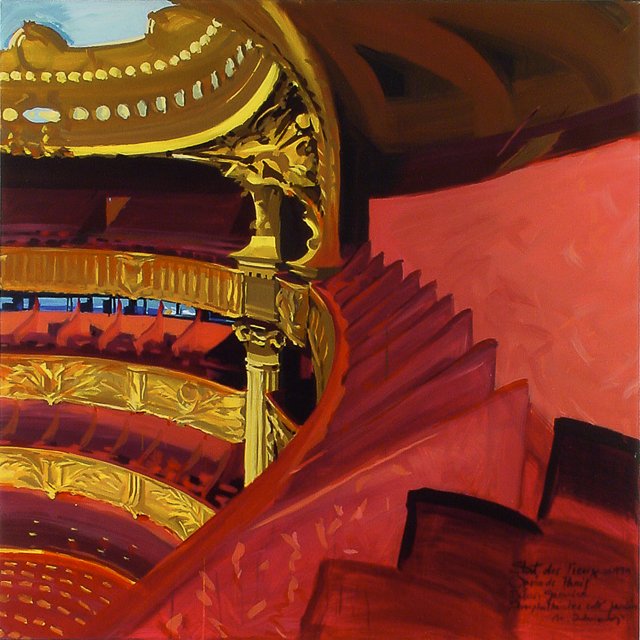 Peinture de l'Opéra Garnier par Michelle Auboiron