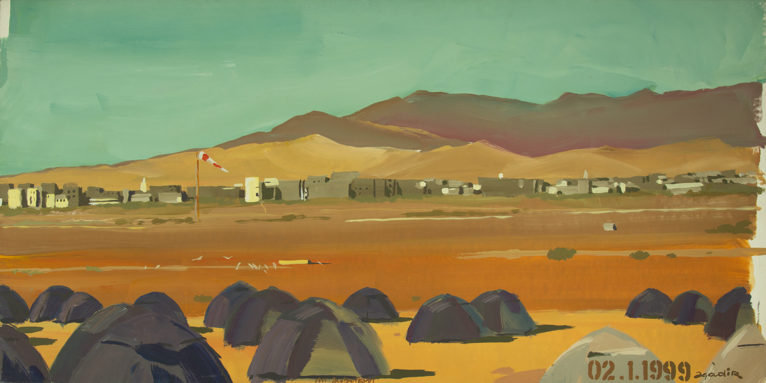 Le "DAKAR" 99 - N°1 - AGADIR - Acrylique sur toile 100 x 200 cm