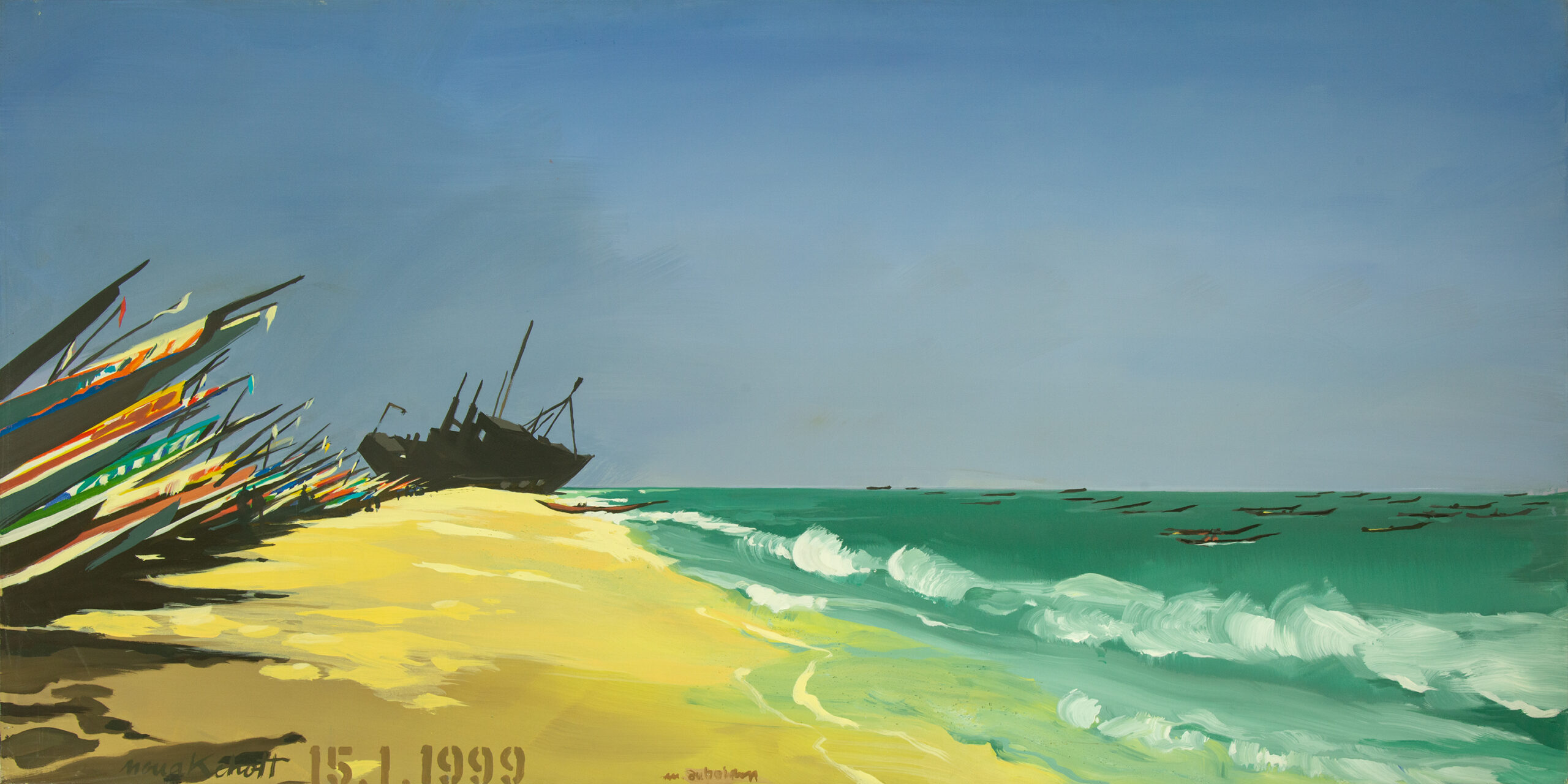 Le "DAKAR" 99 – N°11 – NOUAKCHOTT - Acrylique sur toile 100 x 200 cm